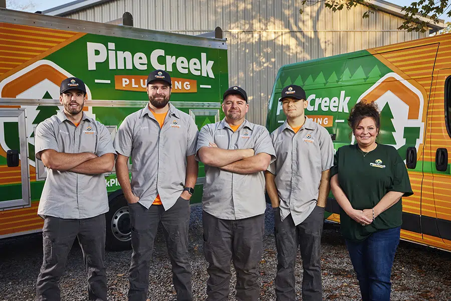 Pine Creek Plumbing team and trucks