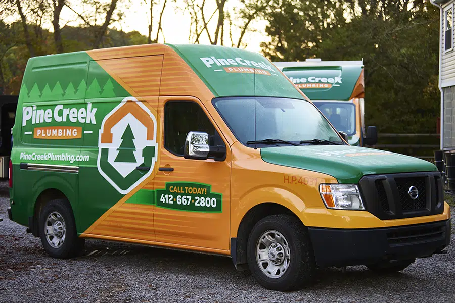Pine Creek Plumbing truck in Wexford, PA
